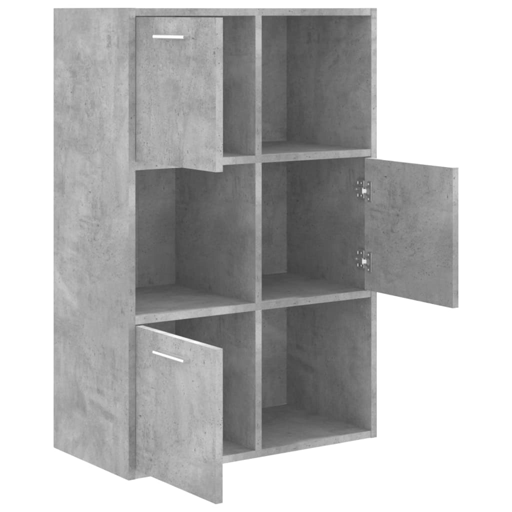 Storage Cabinet Concrete Grey 60x29.5x90 cm Wood Material