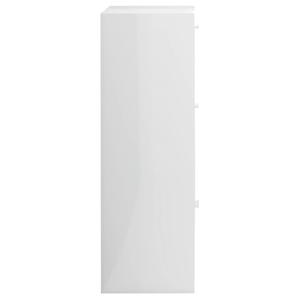 Storage Cabinet High Gloss White 60x29.5x90 cm Wood Material