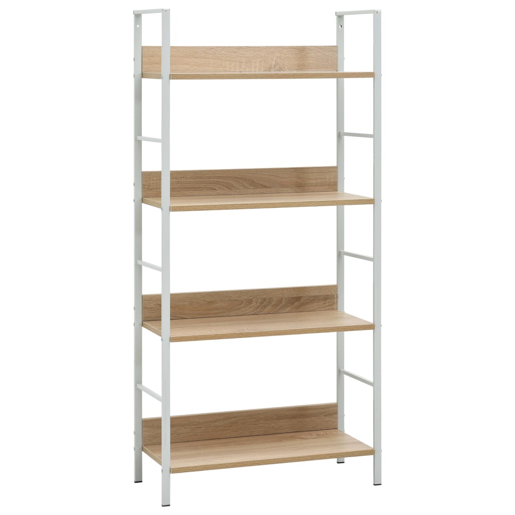 Bücherregal 4 Regalböden Eiche 60×27,6×124,5 cm Holzwerkstoff