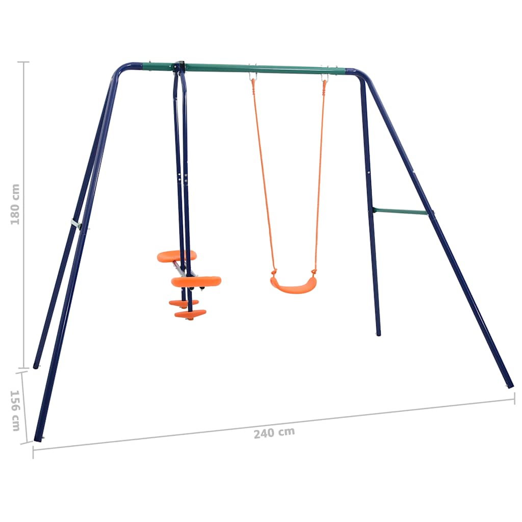 Swing set with 3 seats steel