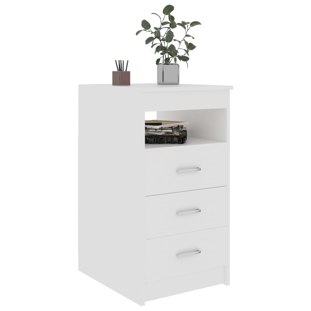 Sideboard with drawers white 40x50x76 cm wood material