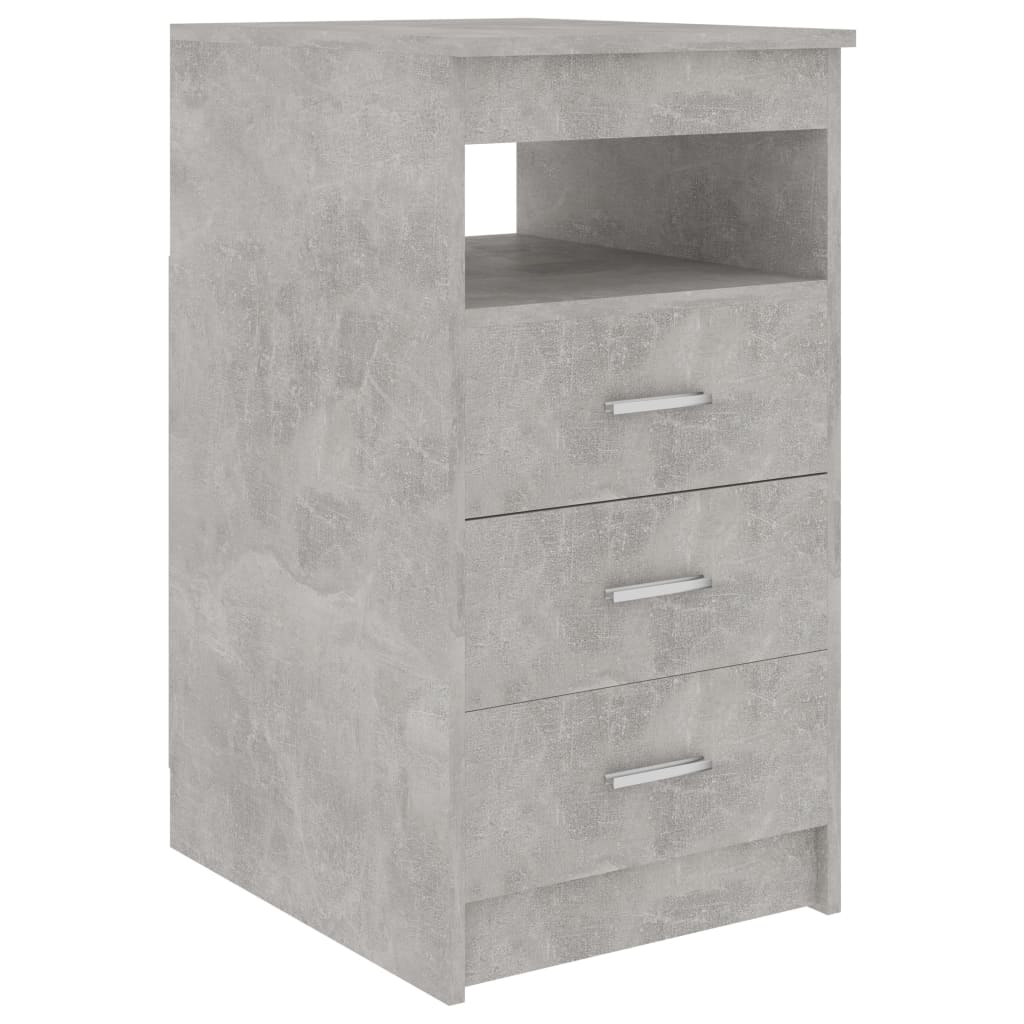 Sideboard with drawers concrete grey 40x50x76 cm wood material