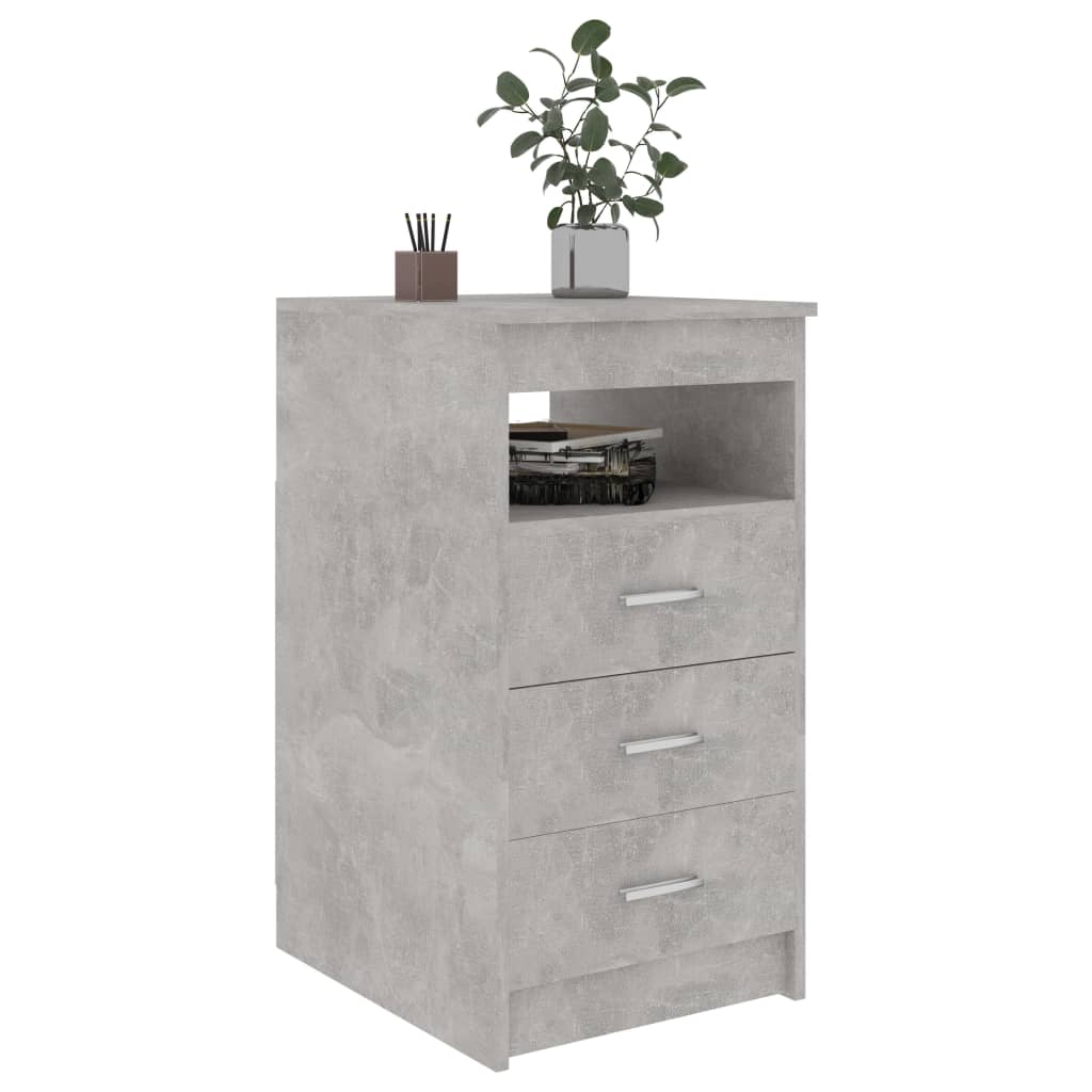 Sideboard with drawers concrete grey 40x50x76 cm wood material