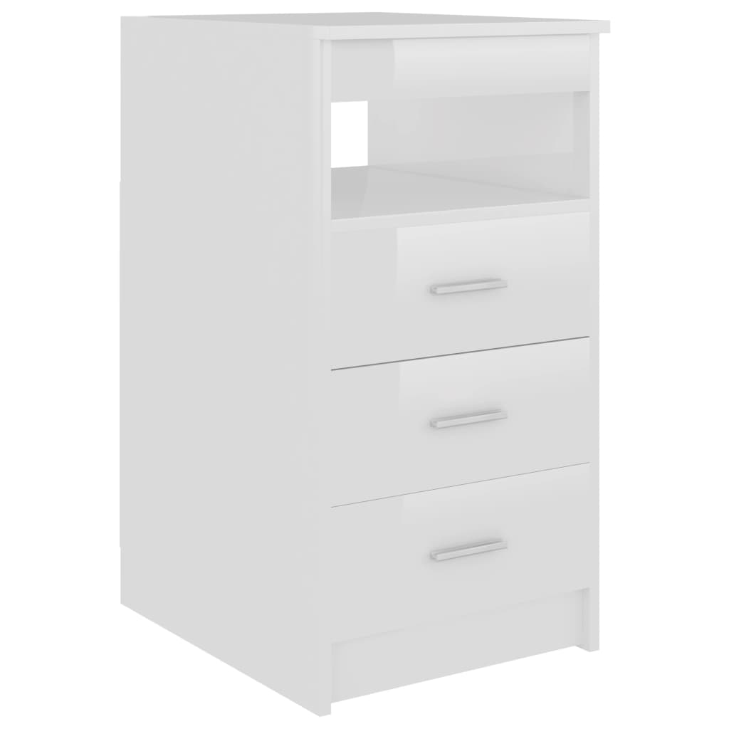 Sideboard Drawers High Gloss White 40x50x76 cm Wood Material