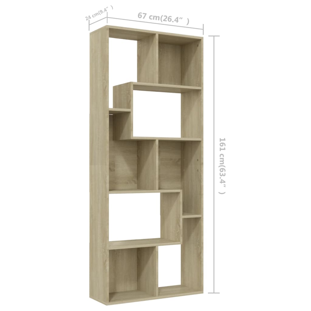 Bookshelf Sonoma Oak 67x24x161 cm Wood Material