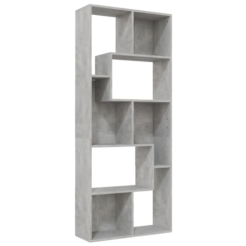 Bookshelf Concrete Grey 67x24x161 cm Wood Material