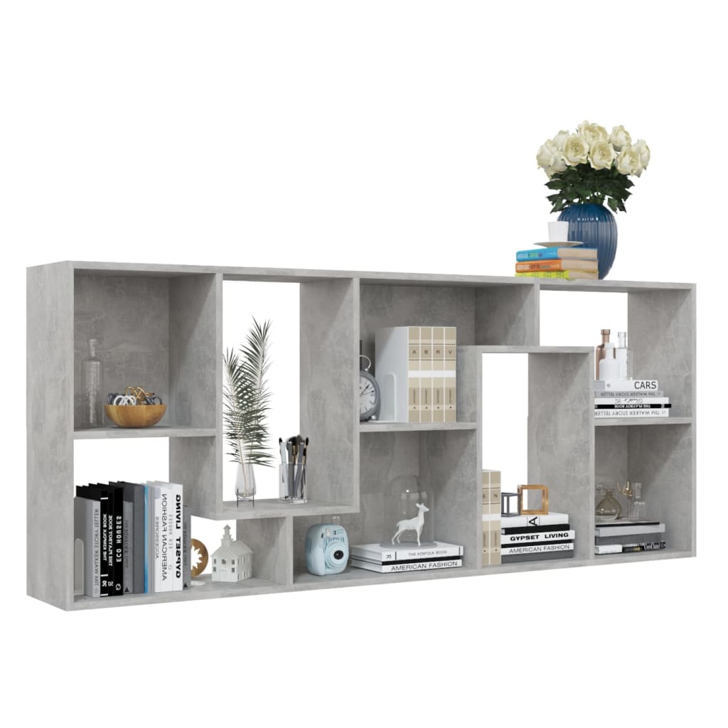 Bookshelf Concrete Grey 67x24x161 cm Wood Material