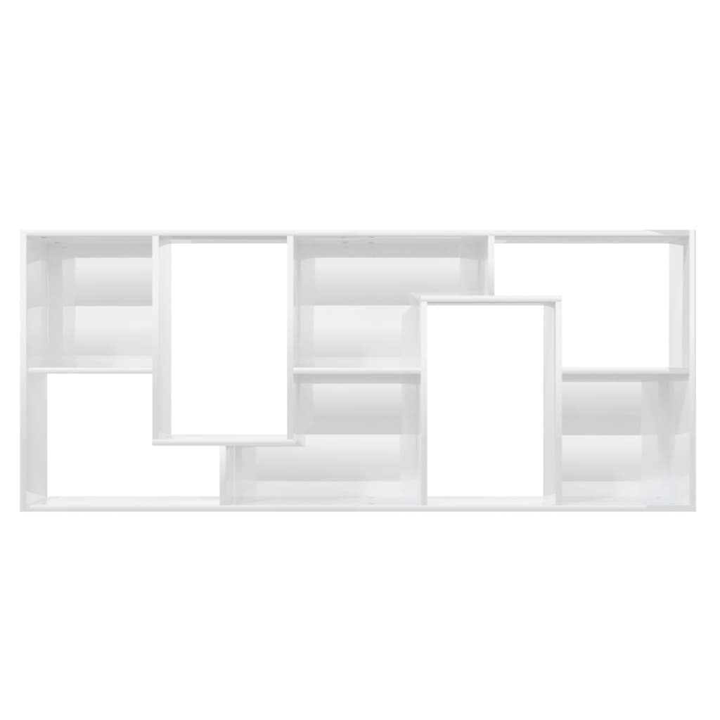 Bookcase High Gloss White 67x24x161 cm Wood Material