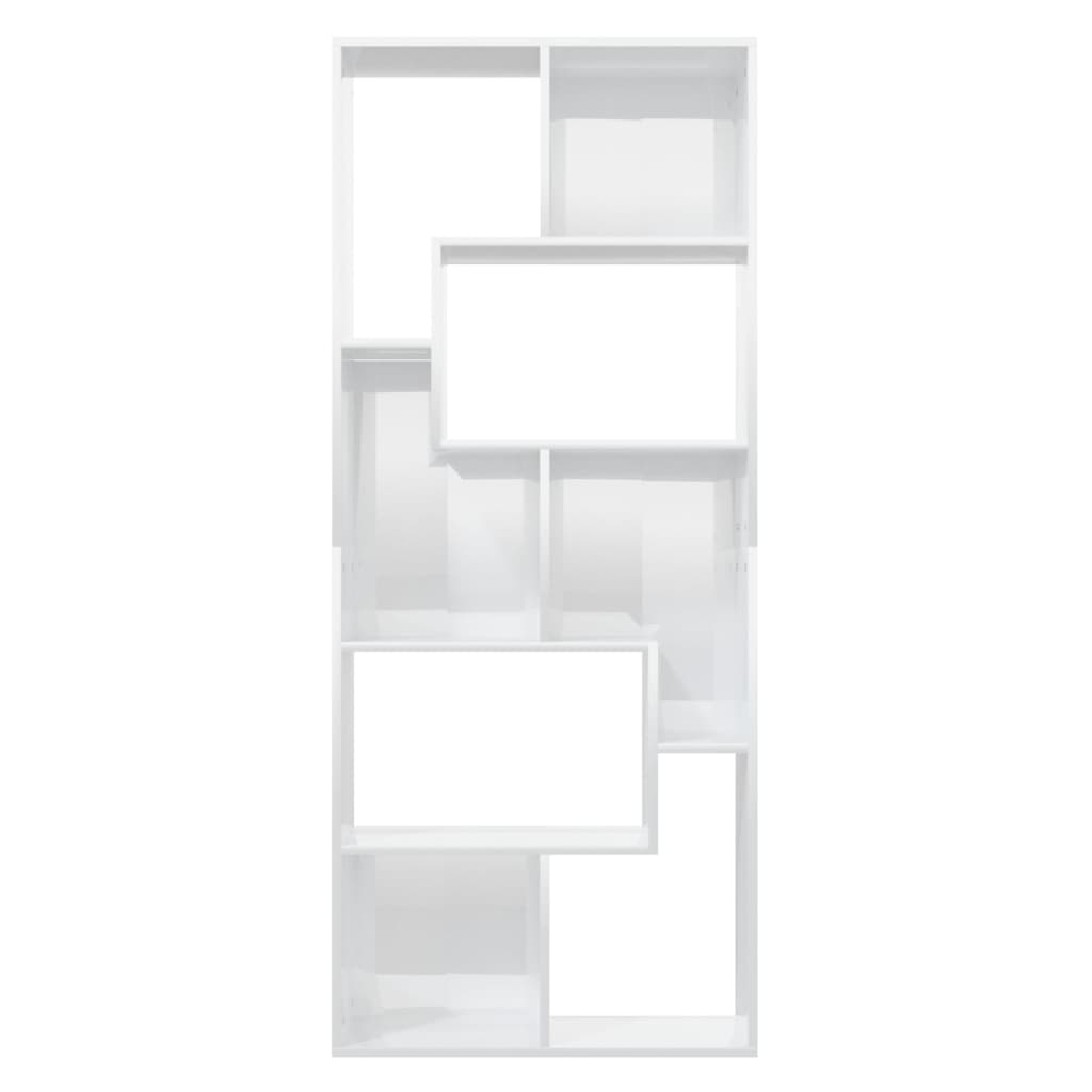 Bookcase High Gloss White 67x24x161 cm Wood Material