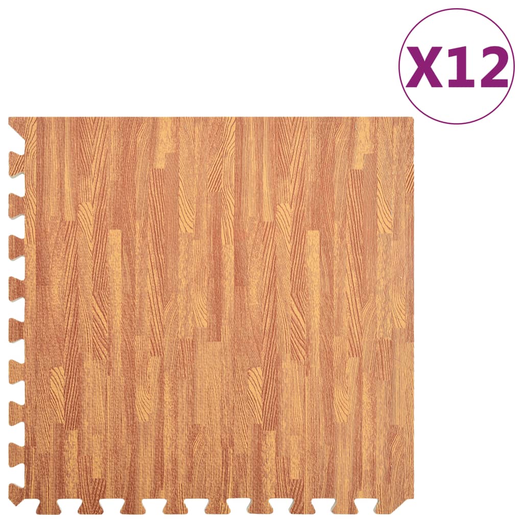 Floor mats 12 pcs. Wood grain 4.32 m² EVA foam