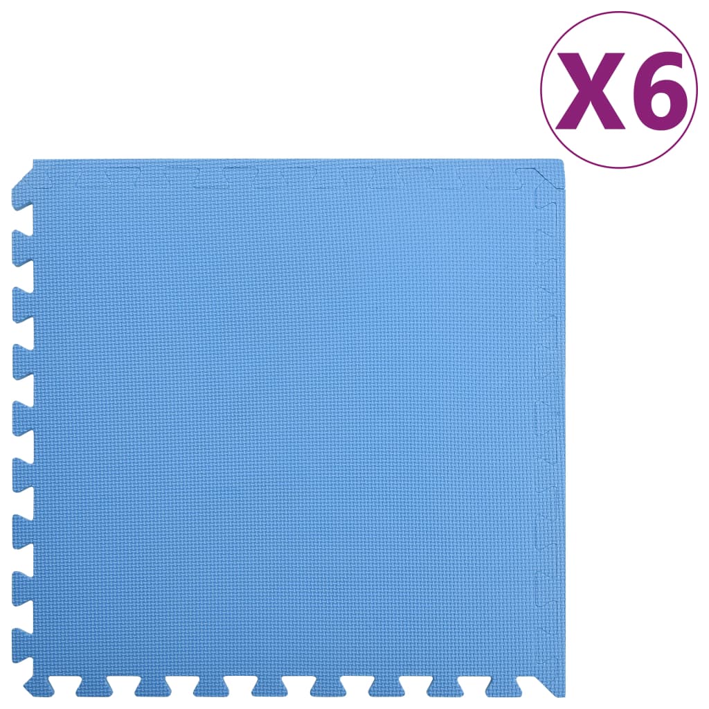 Floor mats 6 pcs. 2.16 m² EVA foam blue