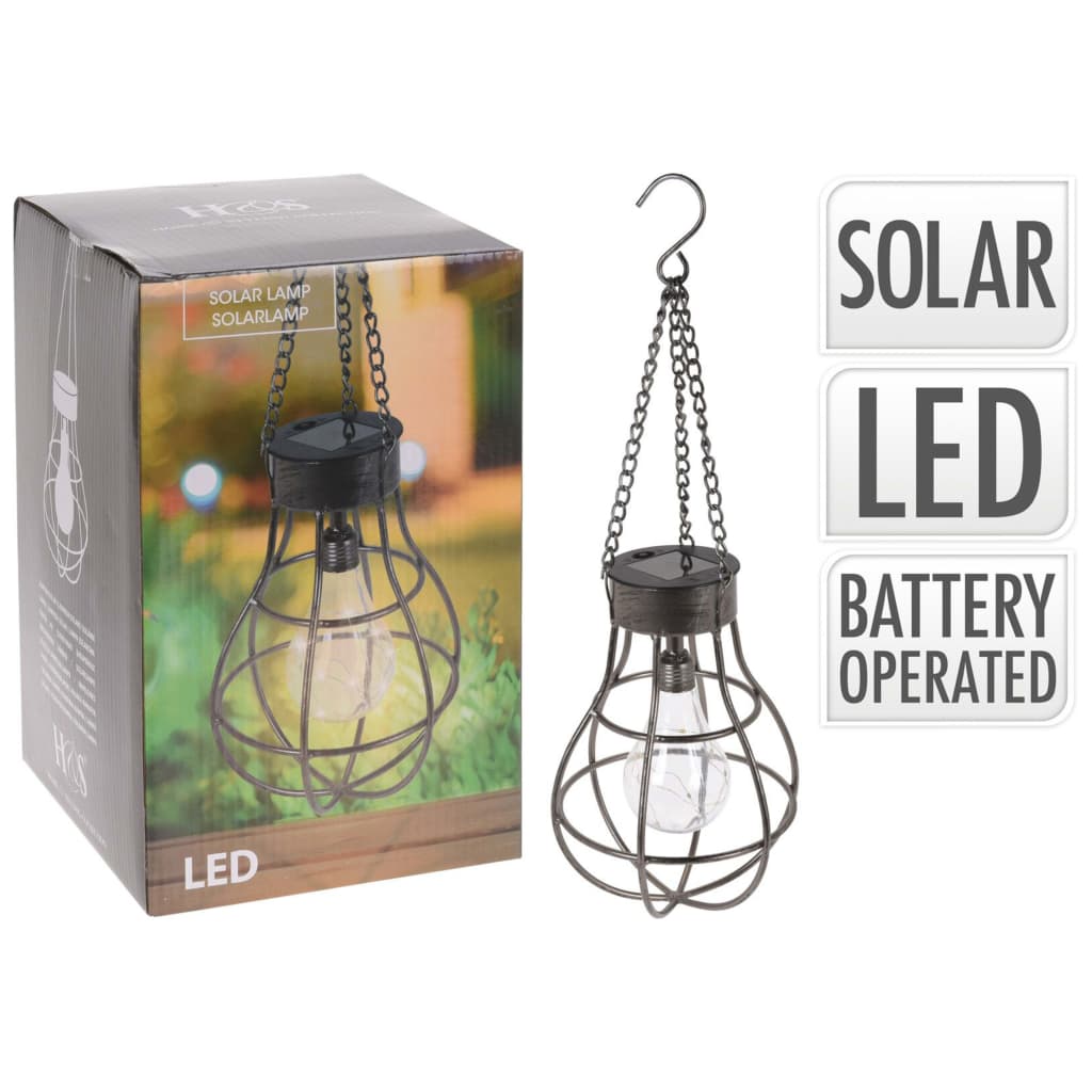 Solar hanging lamp metal with 10 LEDs