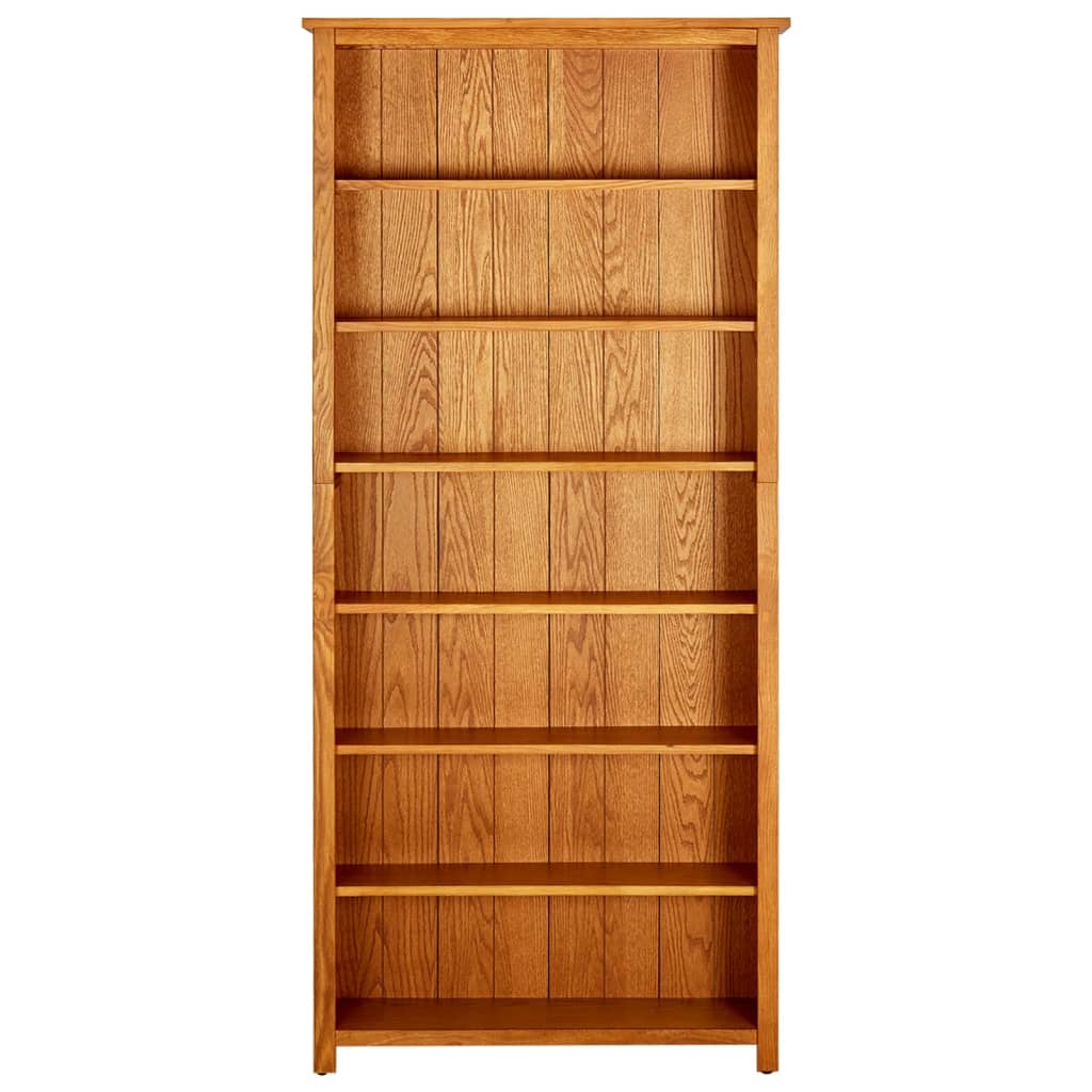 Bücherregal 7 Fächer 90x22,5x200 cm Massivholz Eiche