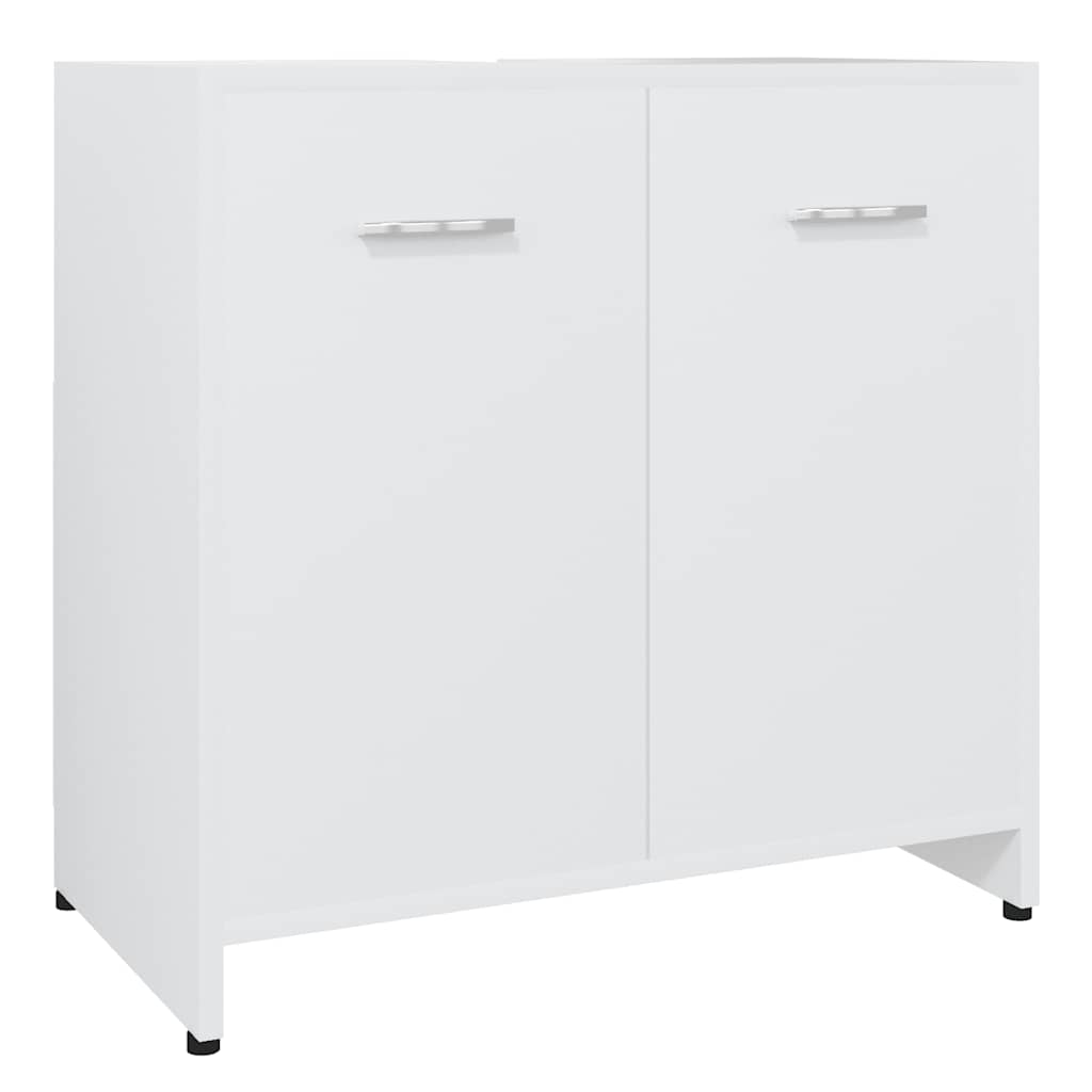 Bathroom Cabinet White 60x33x61 cm Wood Material