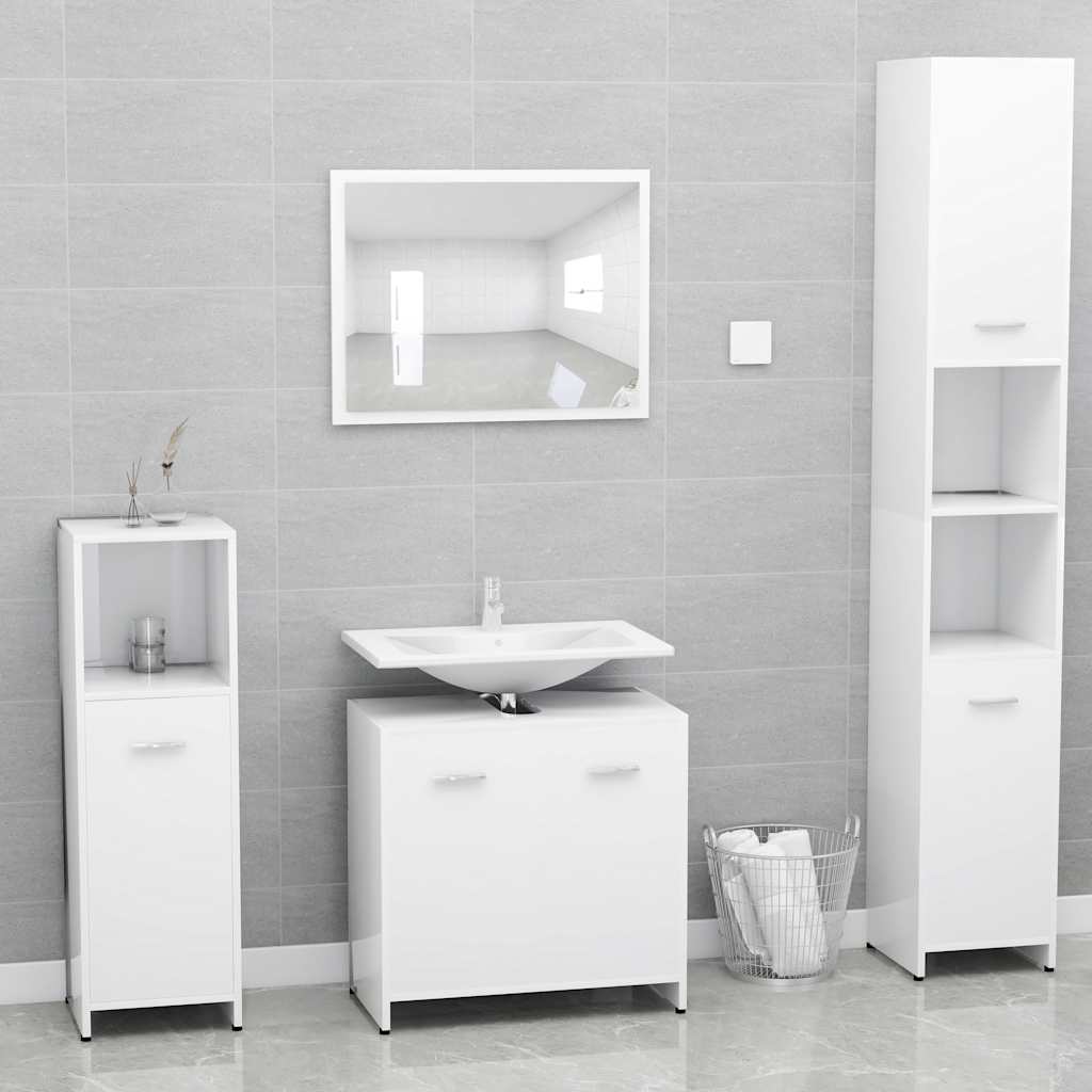 Bathroom Cabinet White 60x33x61 cm Wood Material