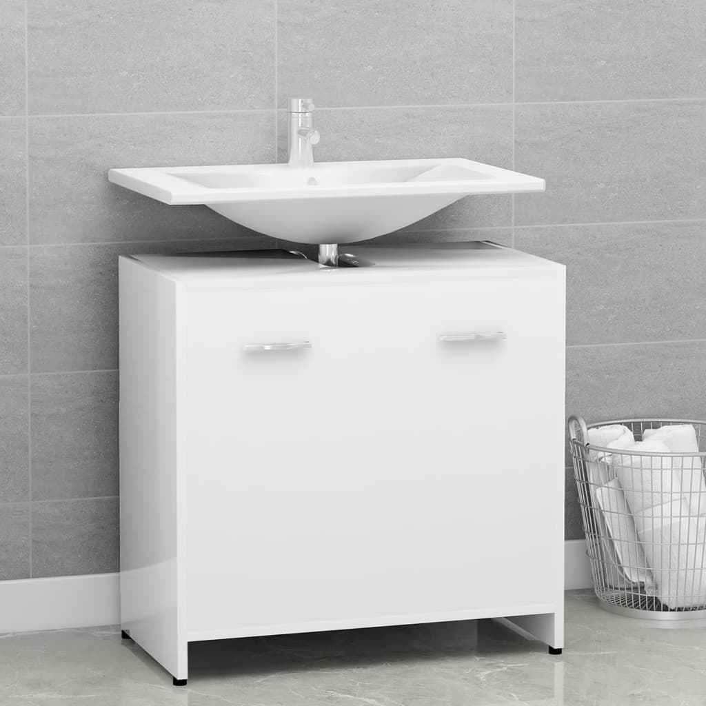 Bathroom Cabinet White 60x33x61 cm Wood Material