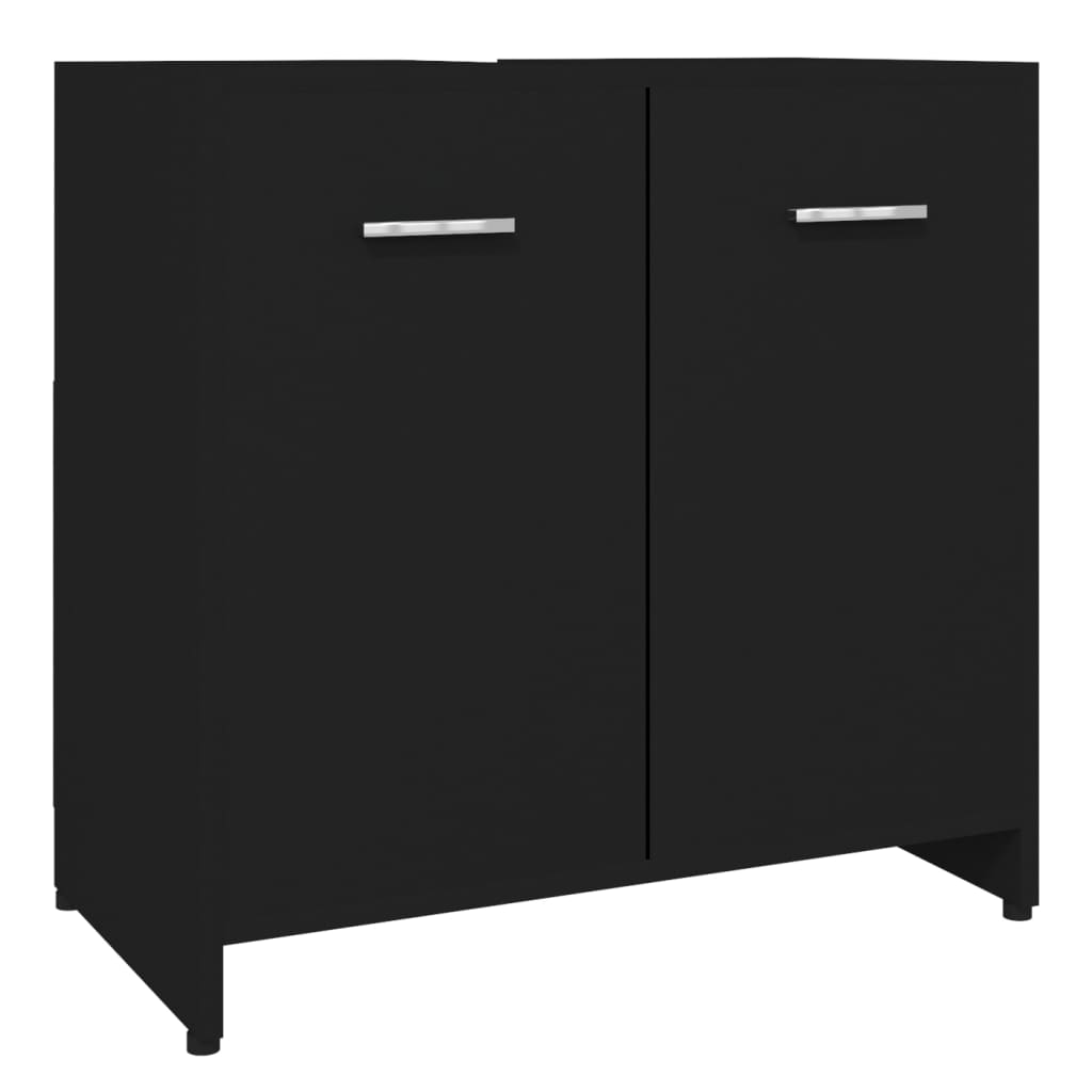 Bathroom Cabinet Black 60x33x61 cm Wood Material