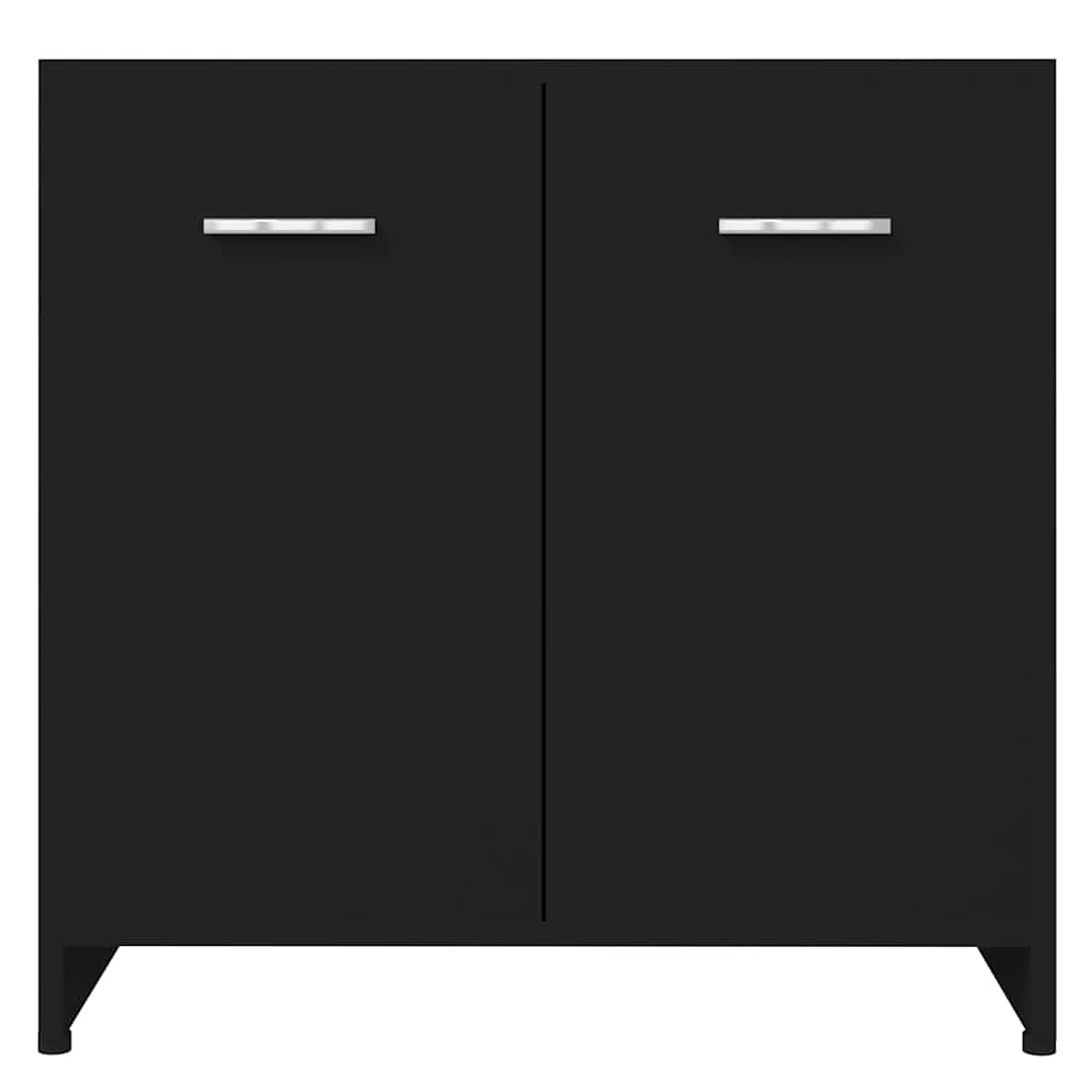 Bathroom Cabinet Black 60x33x61 cm Wood Material