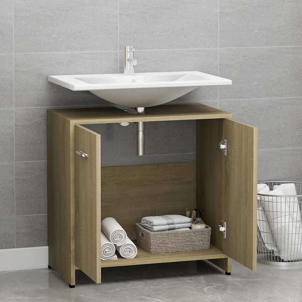 Bathroom Cabinet Sonoma Oak 60x33x61 cm Wood Material