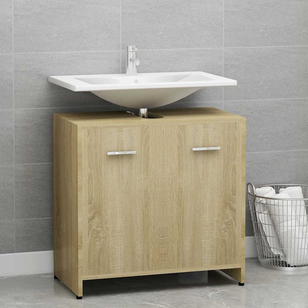 Bathroom Cabinet Sonoma Oak 60x33x61 cm Wood Material