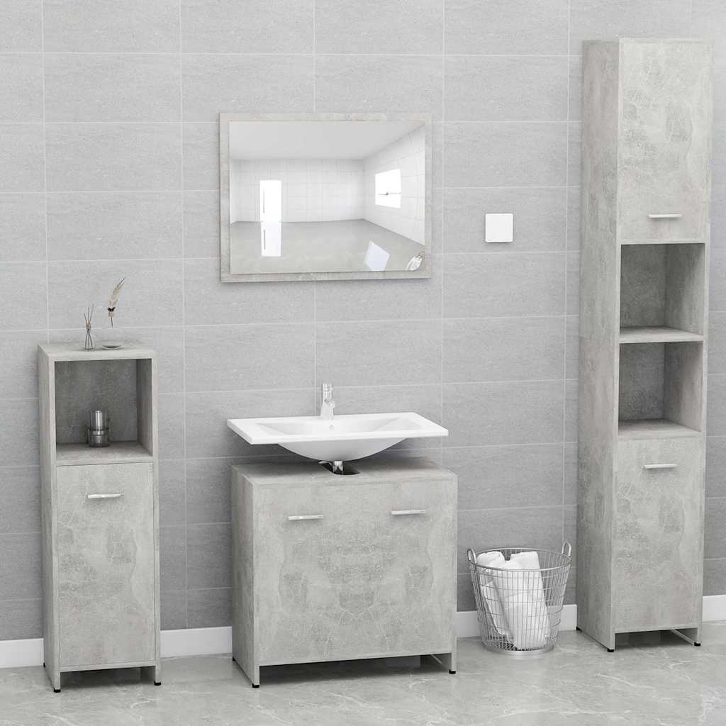 Bathroom Cabinet Concrete Grey 60x33x61 cm Wood Material