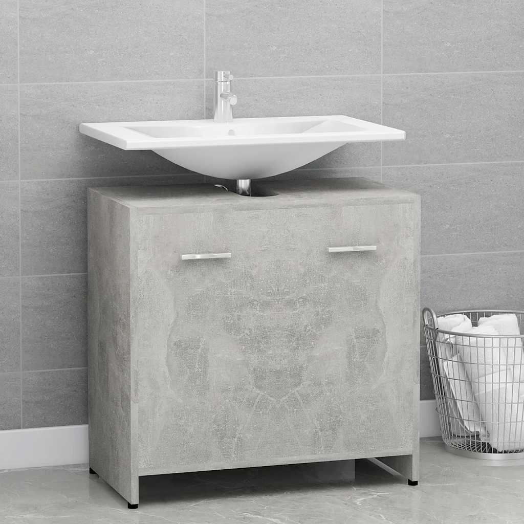 Bathroom Cabinet Concrete Grey 60x33x61 cm Wood Material