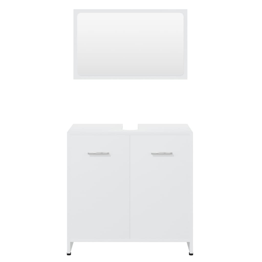 Bathroom Furniture Set White Wood Material