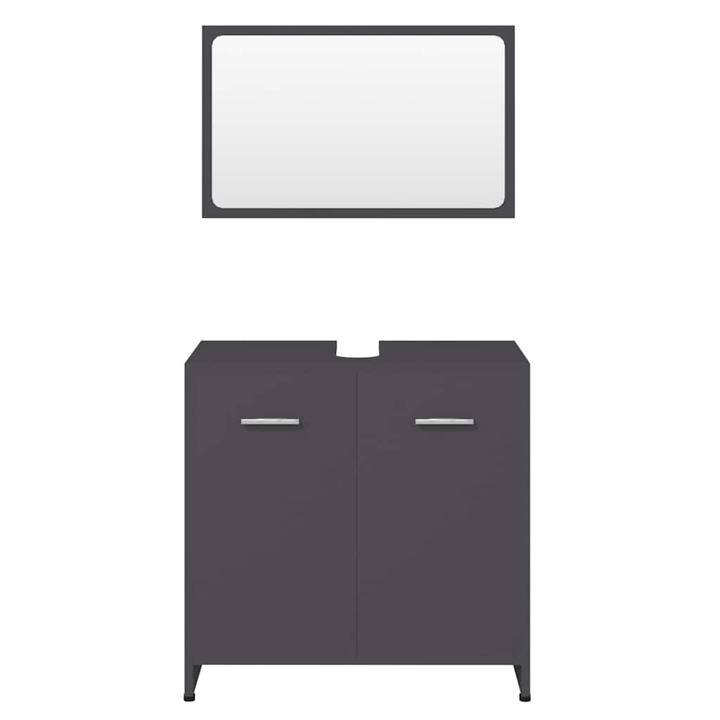 Bathroom Furniture Set Gray Wood Material