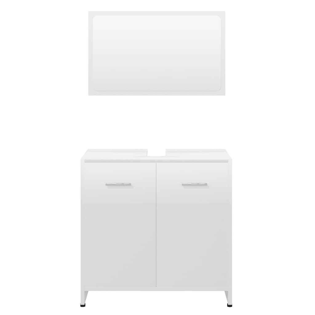 bathroom furniture set high-gloss white wood material