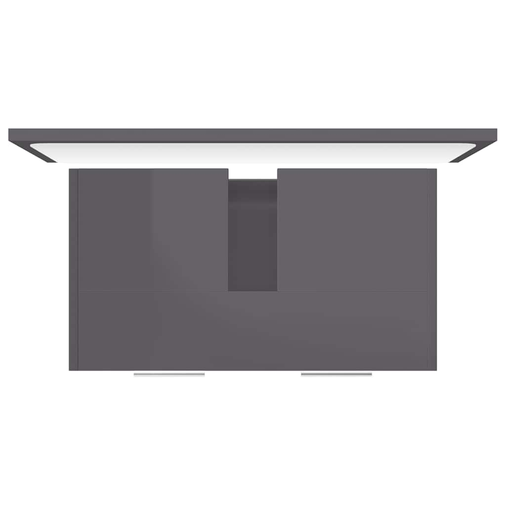 bathroom furniture set high-gloss gray wood material