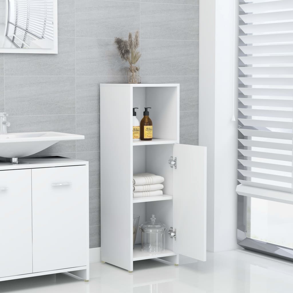 Bathroom Cabinet White 30x30x95 cm Wood Material