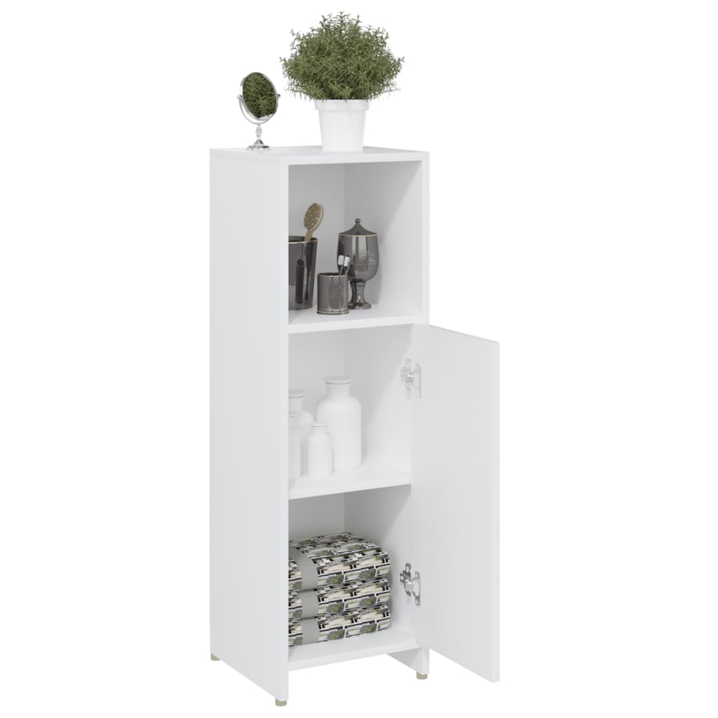 Bathroom Cabinet White 30x30x95 cm Wood Material