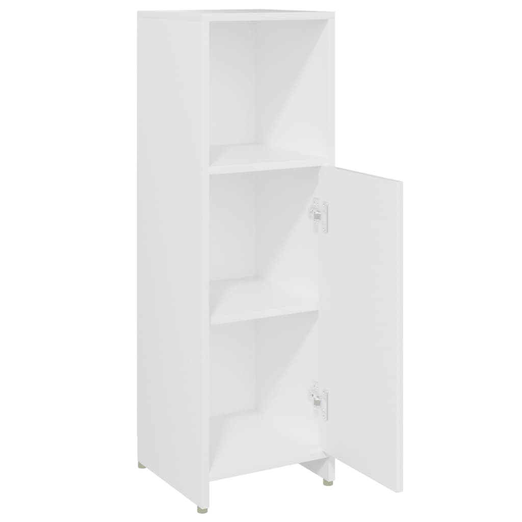 Bathroom Cabinet White 30x30x95 cm Wood Material