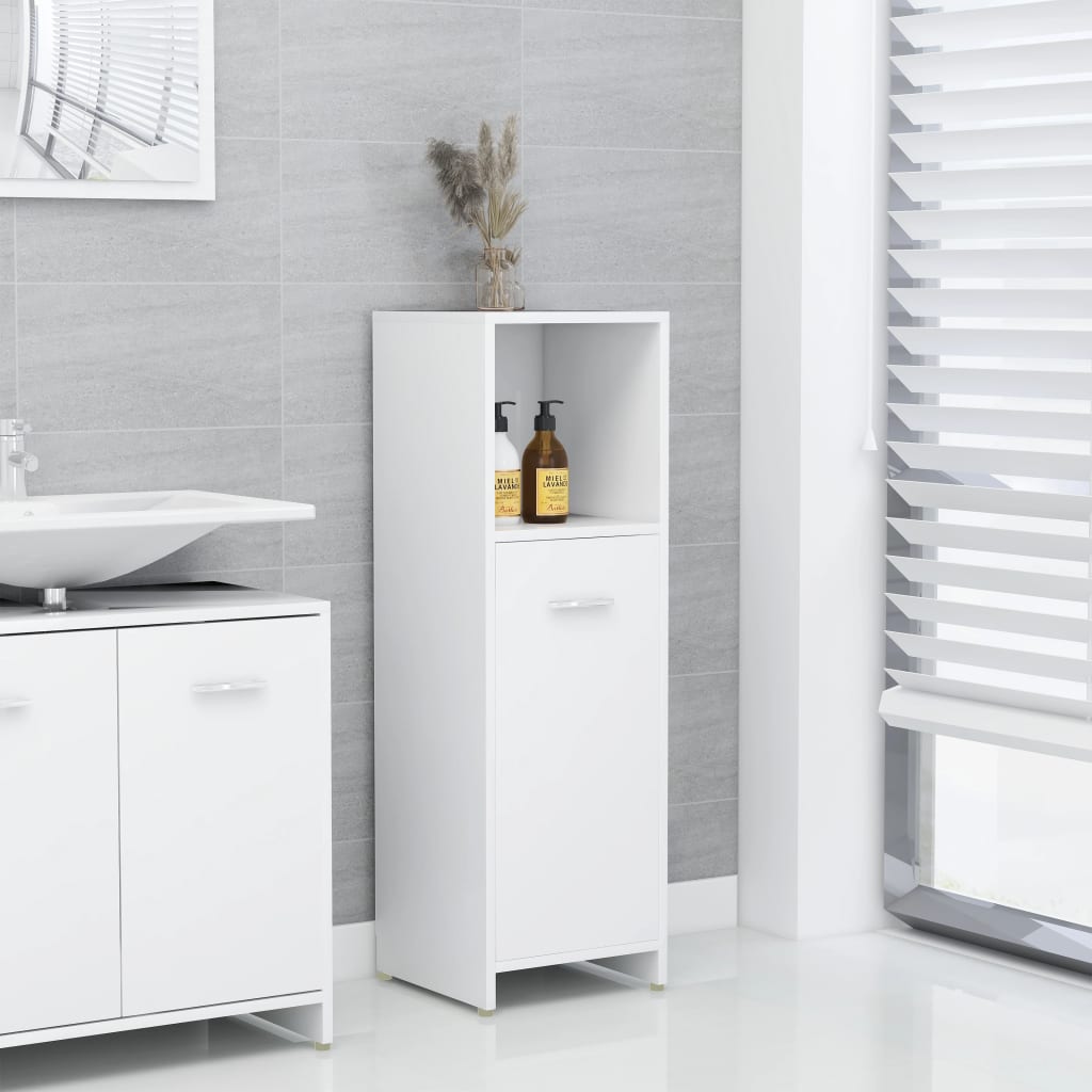 Bathroom Cabinet White 30x30x95 cm Wood Material