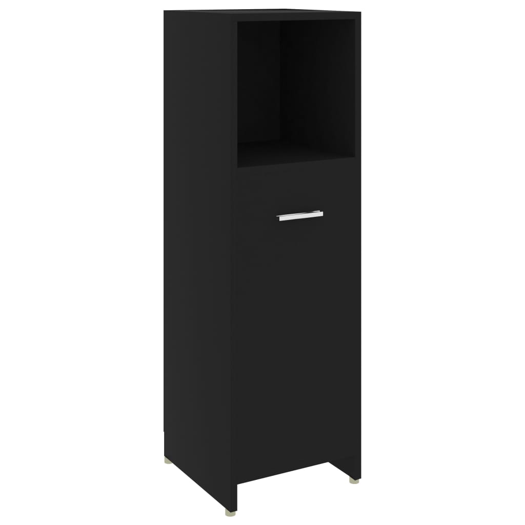 Bathroom Cabinet Black 30x30x95 cm Wood Material