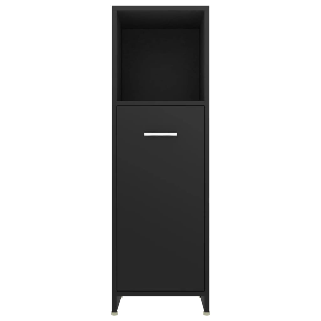 Bathroom Cabinet Black 30x30x95 cm Wood Material