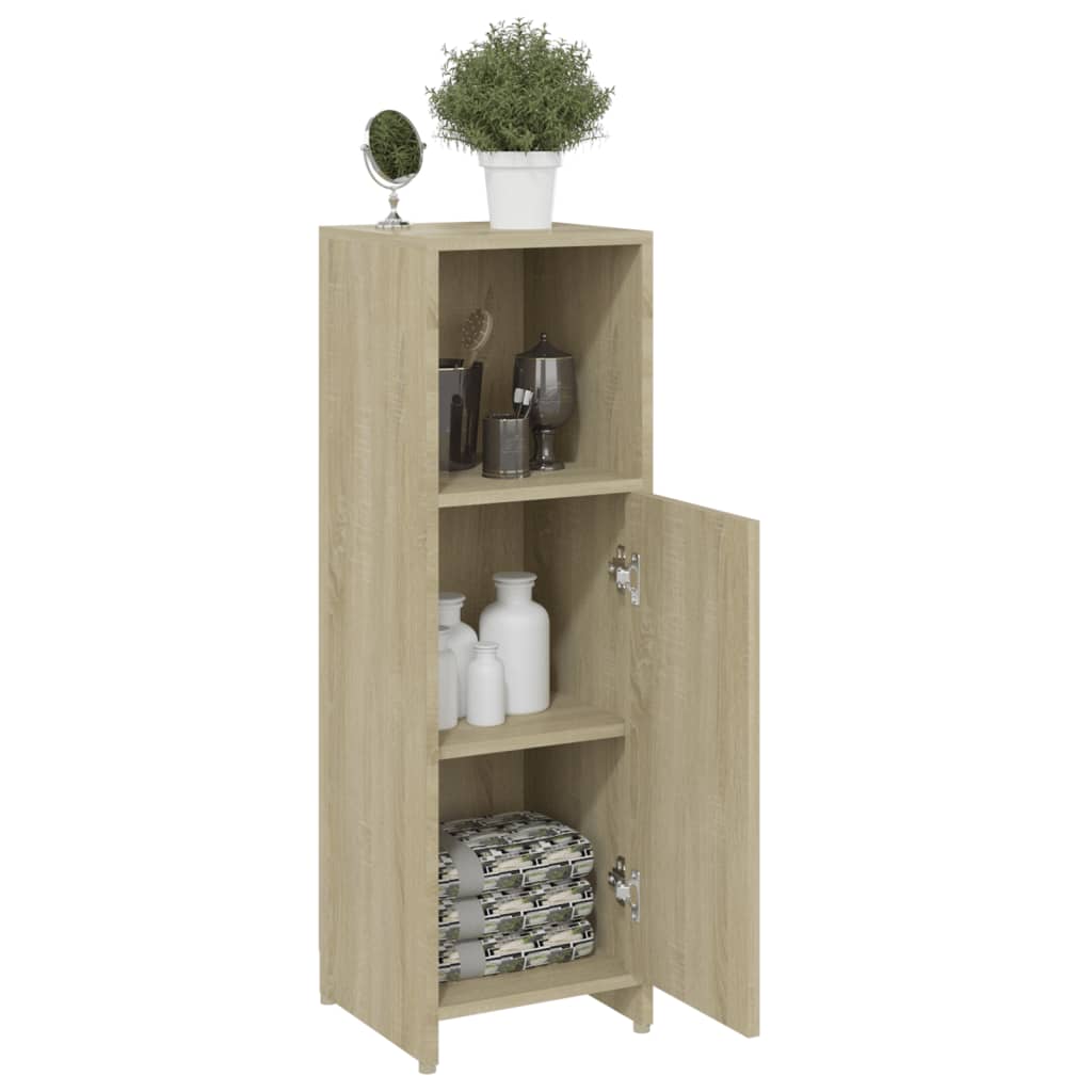 Bathroom Cabinet Sonoma Oak 30x30x95 cm Wood Material