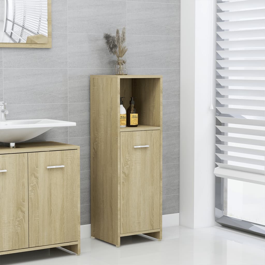 Bathroom Cabinet Sonoma Oak 30x30x95 cm Wood Material