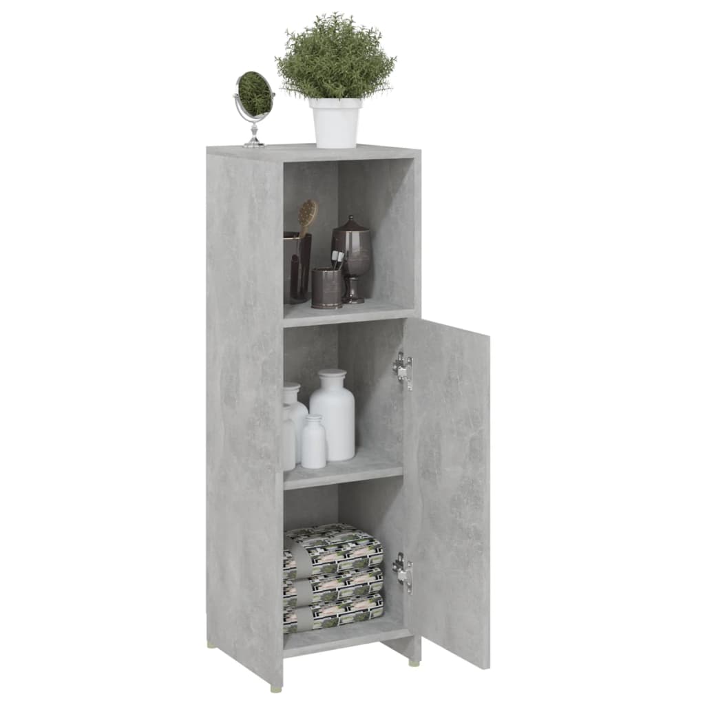 Bathroom Cabinet Concrete Grey 30x30x95 cm Wood Material