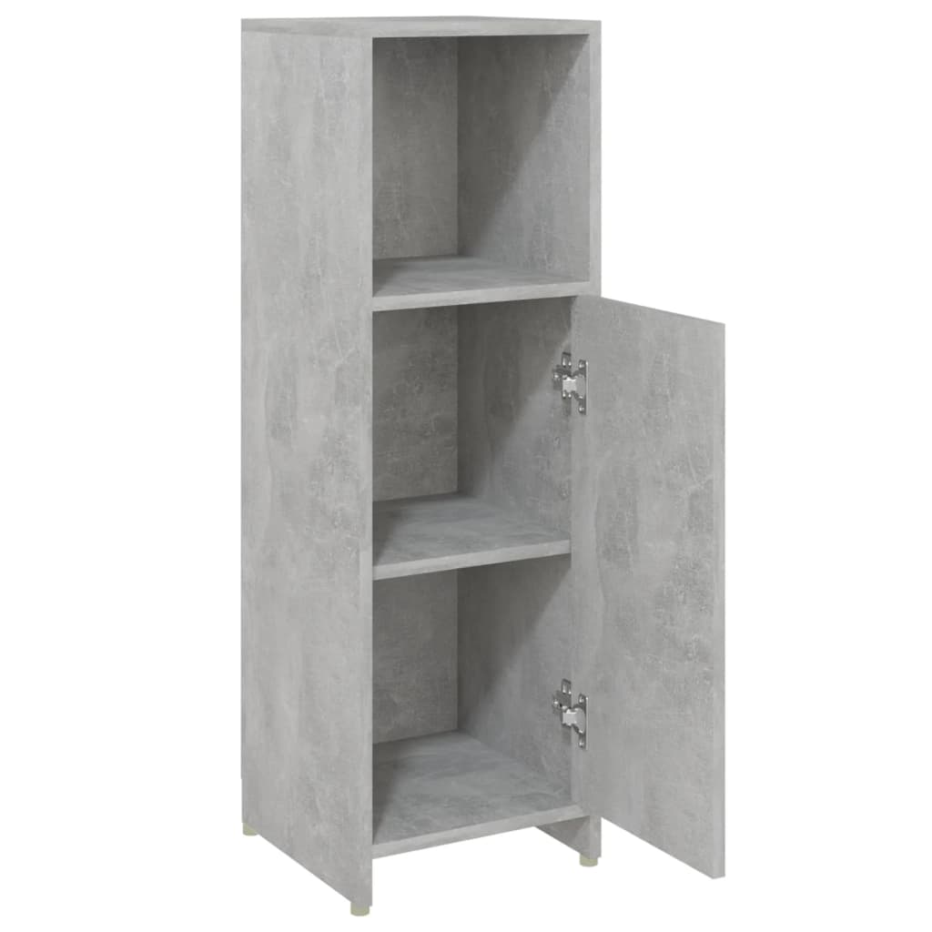 Bathroom Cabinet Concrete Grey 30x30x95 cm Wood Material