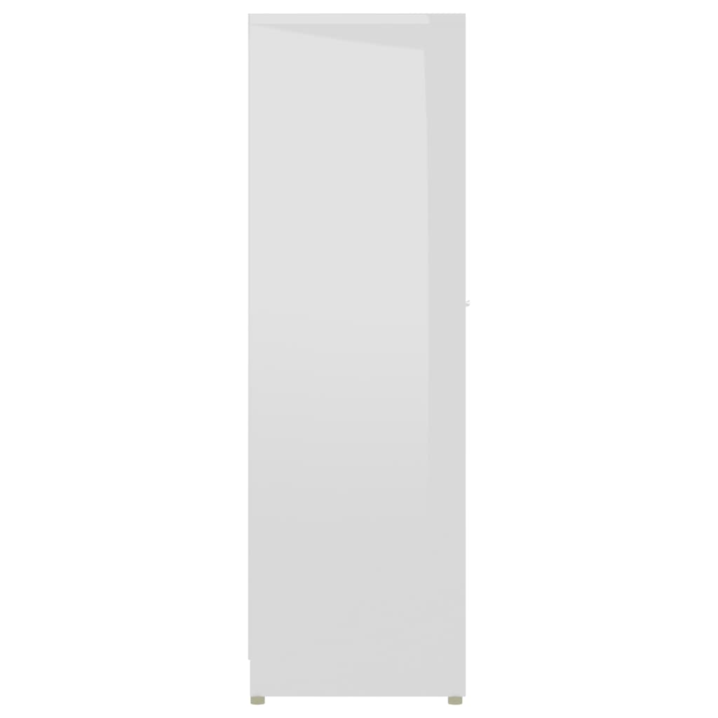 Bathroom Cabinet High Gloss White 30x30x95 cm Wood Material