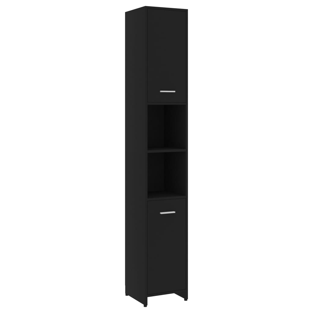 Bathroom Cabinet Black 30x30x183.5 cm Wood Material