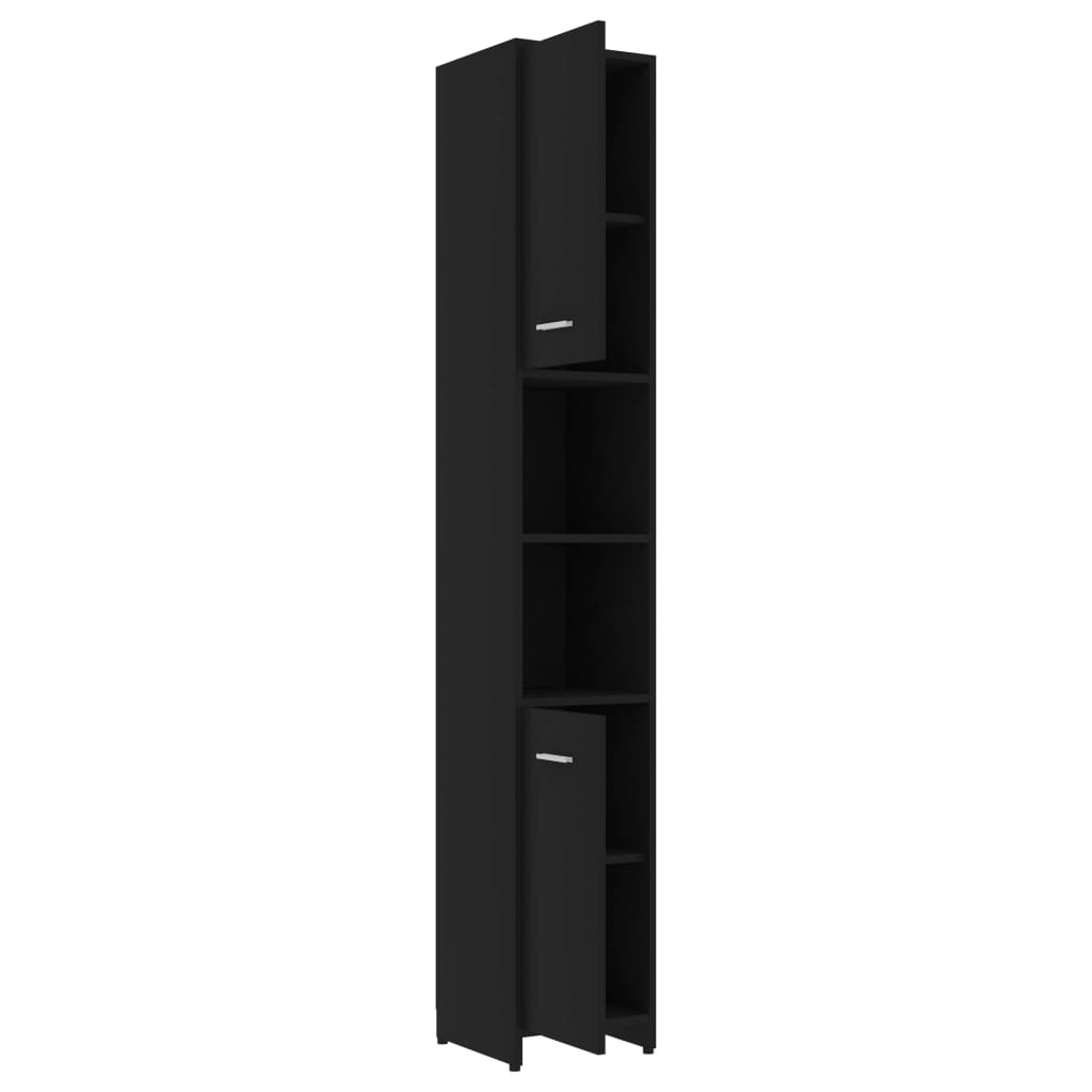 Bathroom Cabinet Black 30x30x183.5 cm Wood Material