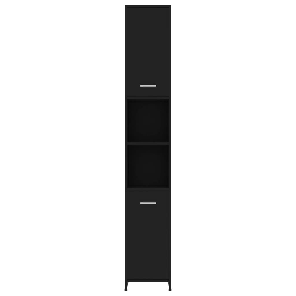 Bathroom Cabinet Black 30x30x183.5 cm Wood Material