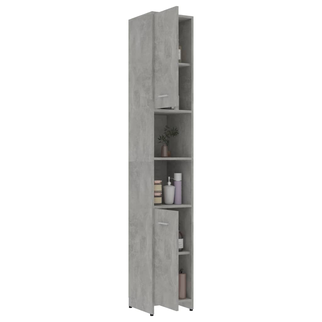 Bathroom Cabinet Concrete Grey 30x30x183.5 cm Wood Material