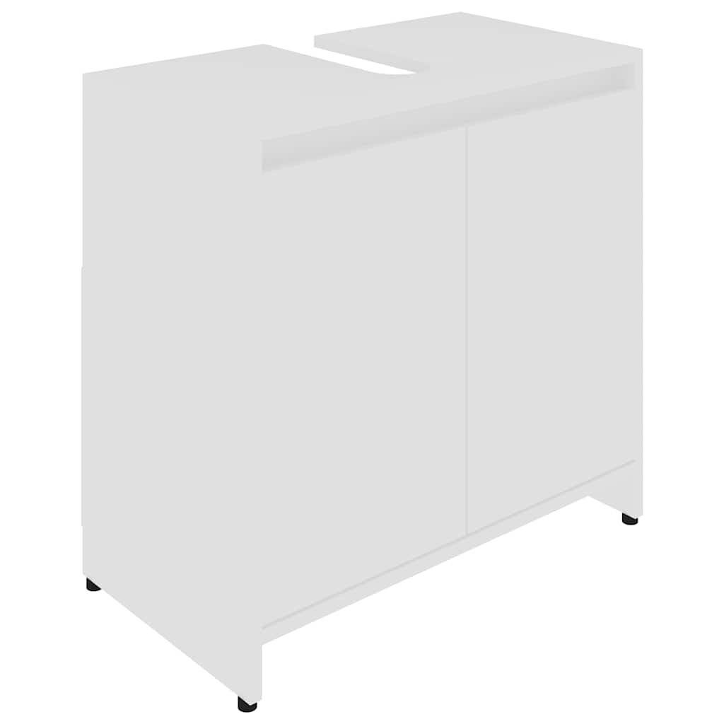 Bathroom Cabinet White 60x33x61 cm Wood Material