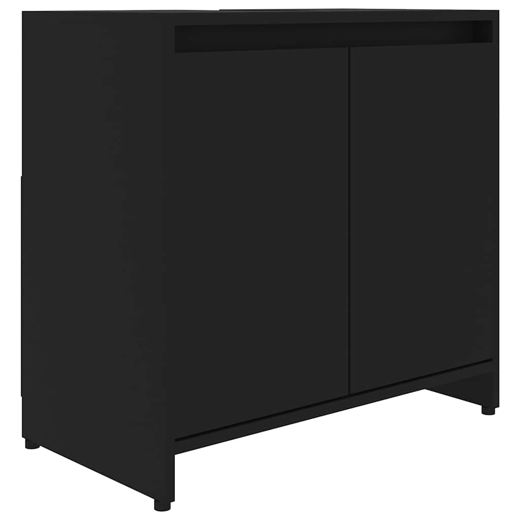 Bathroom Cabinet Black 60x33x61 cm Wood Material