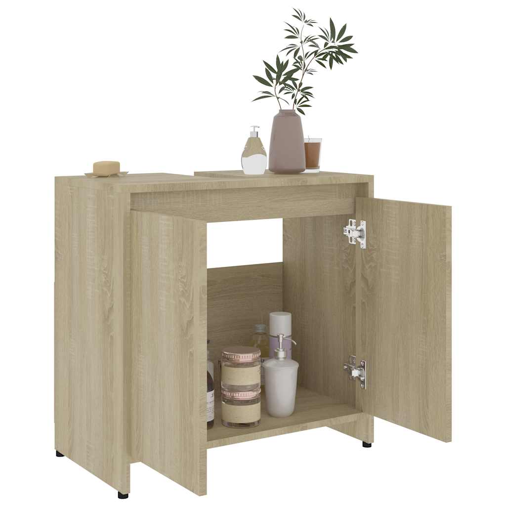 Bathroom Cabinet Sonoma Oak 60x33x61 cm Wood Material