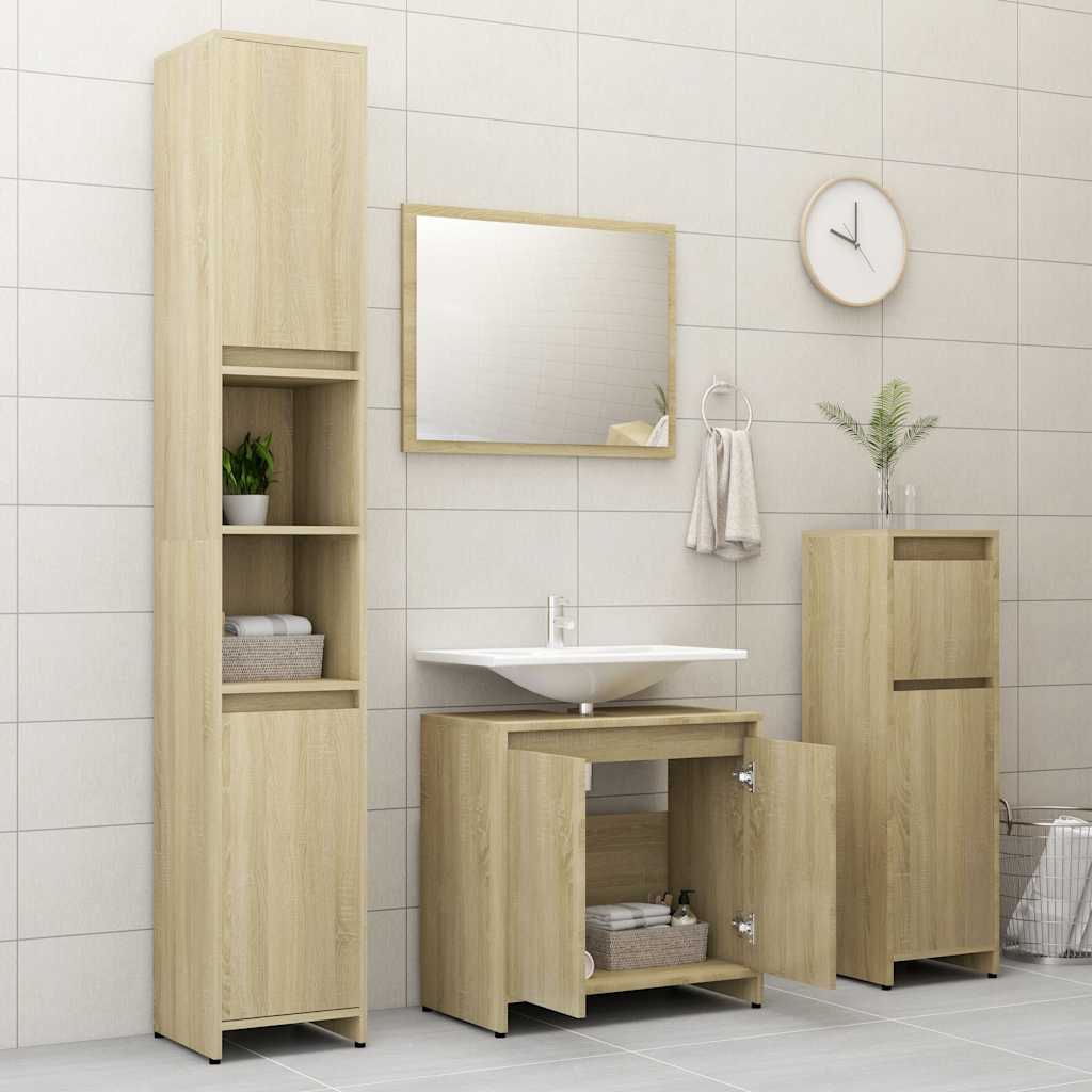 Bathroom Cabinet Sonoma Oak 60x33x61 cm Wood Material