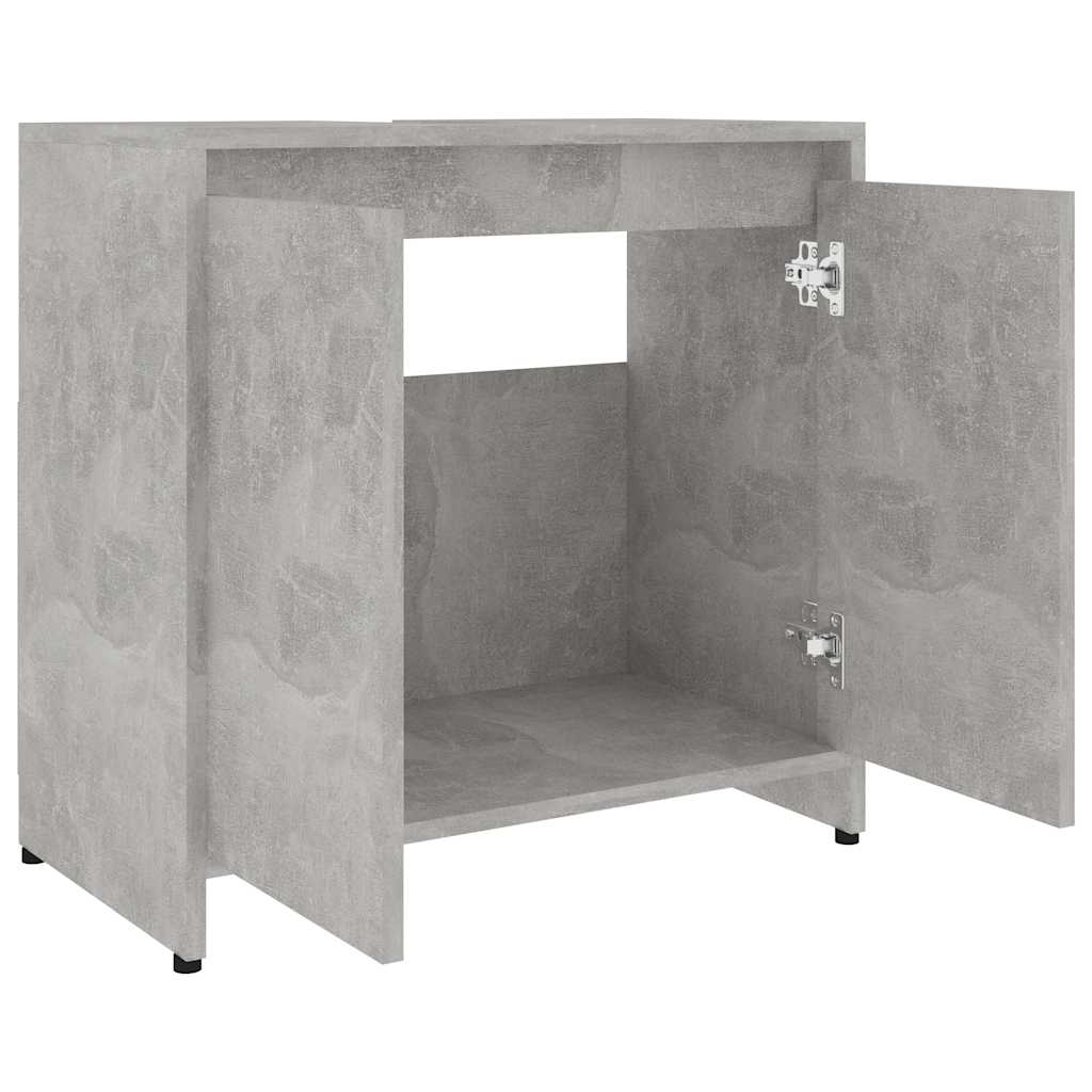 Bathroom Cabinet Concrete Grey 60x33x61 cm Wood Material